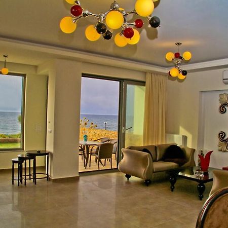 Sea View Beachfront Villa Peri Gouves Bagian luar foto