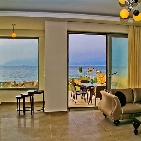 Sea View Beachfront Villa Peri Gouves Bagian luar foto